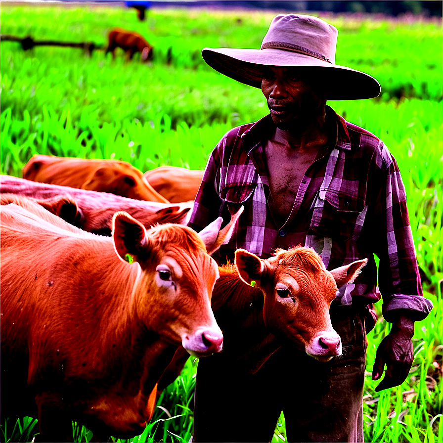 Farmer With Livestock Png 58