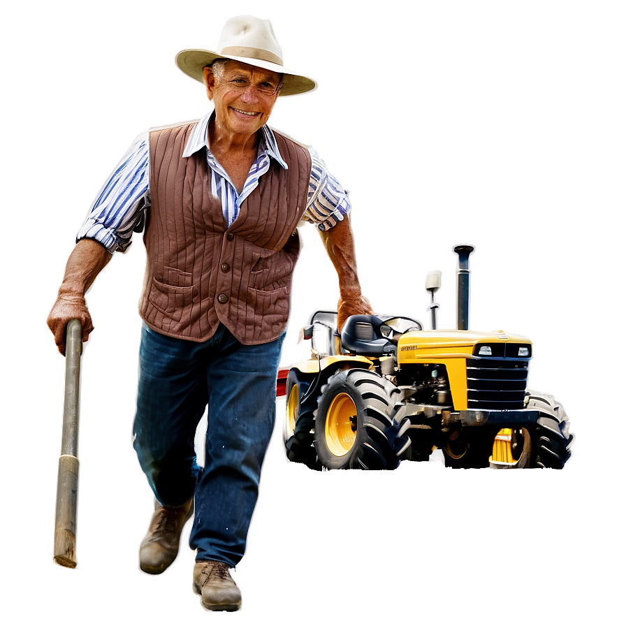 Farmer With Tractor Png 05242024