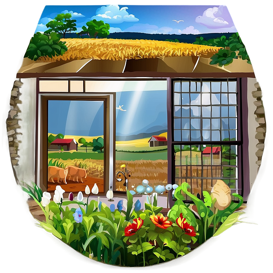 Farmhouse Scenery Png Bvg66