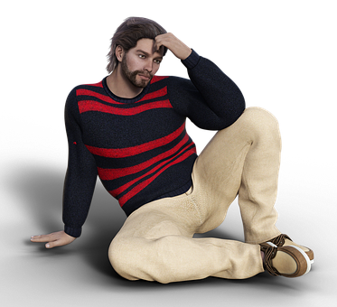 Fashionable Manin Striped Sweaterand Khakis