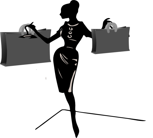 Fashionable Shopping Silhouette PNG with transparent background