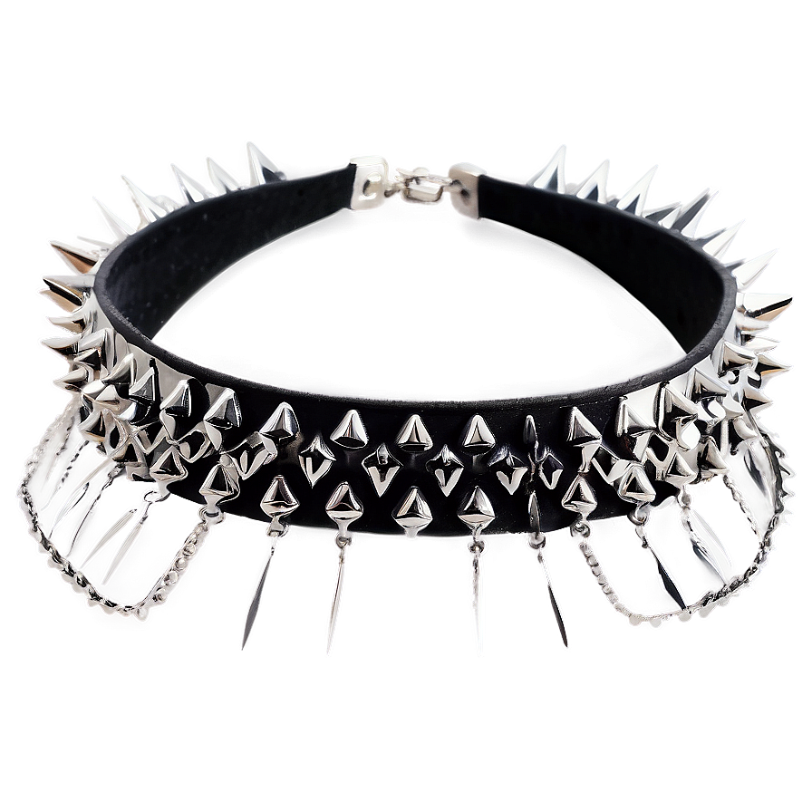 Fashionable Spiked Choker Trends Png 15