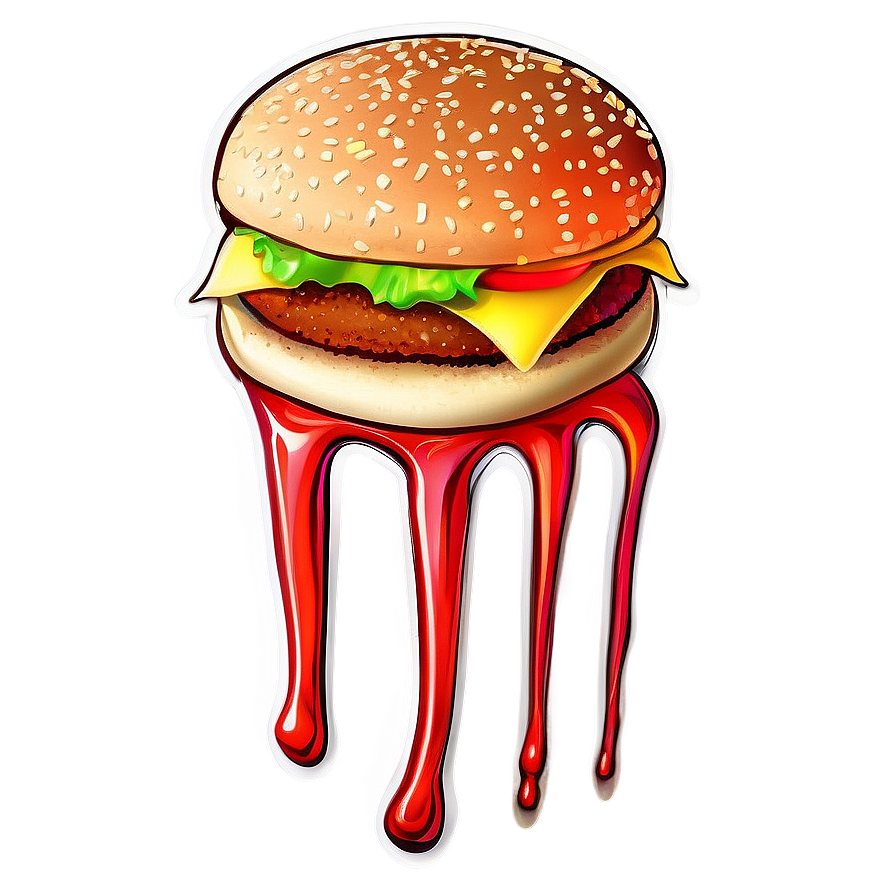 Fast Food Burger Sticker Png 38