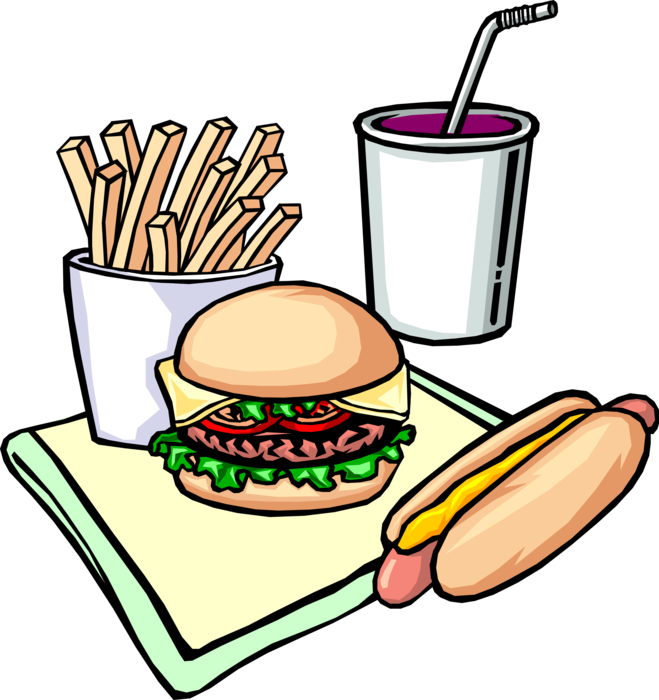 Fast Food Combo Cartoon Illustration