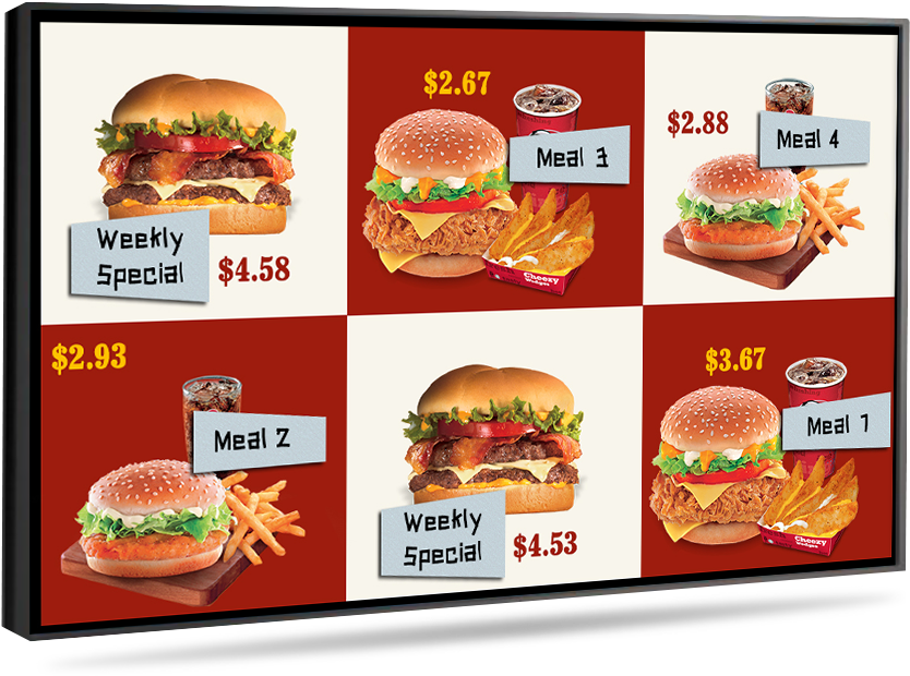 Fast Food Digital Menu Board PNG with transparent background