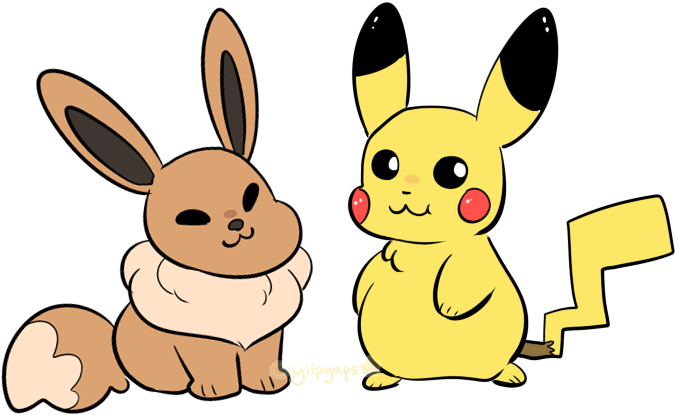 Fat Pikachu And His Good Buddy Eevee - Eevee Fat, HD Png Download PNG with transparent background
