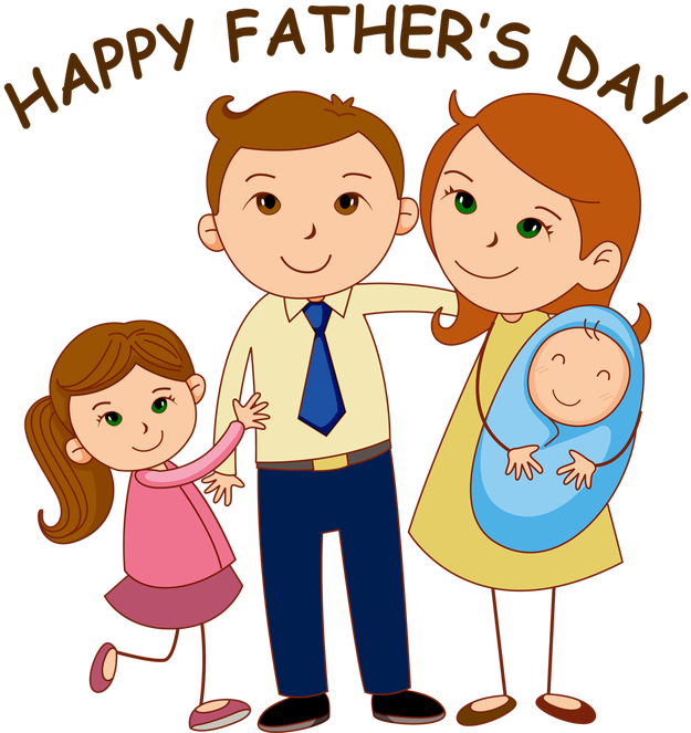 Fathers Day Celebration Cartoon Family