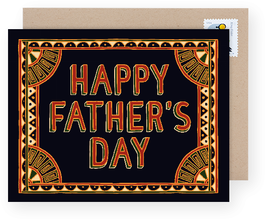Fathers Day Greeting Card Design PNG with transparent background