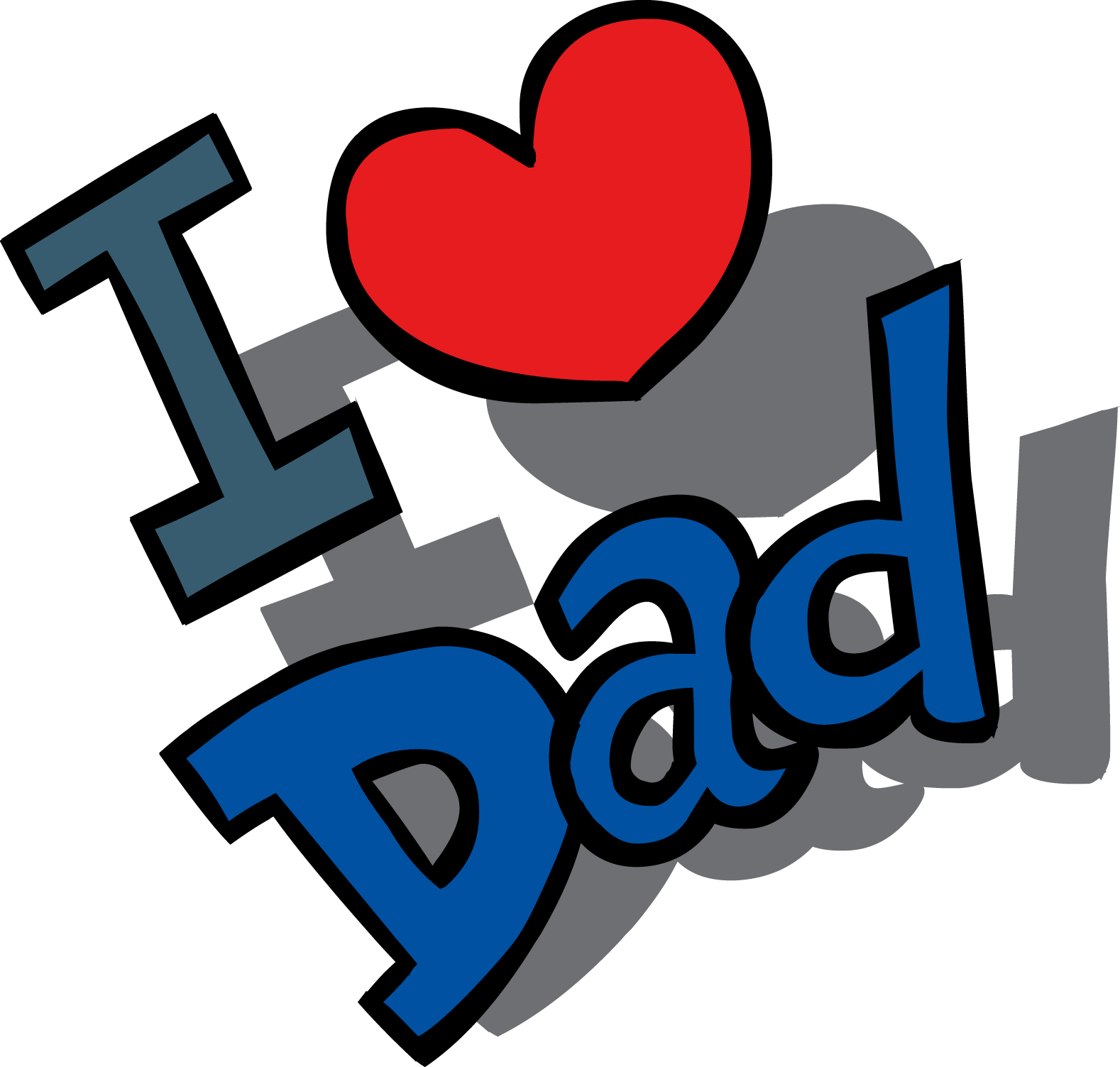 Fathers Day Love Dad Graphic PNG with transparent background