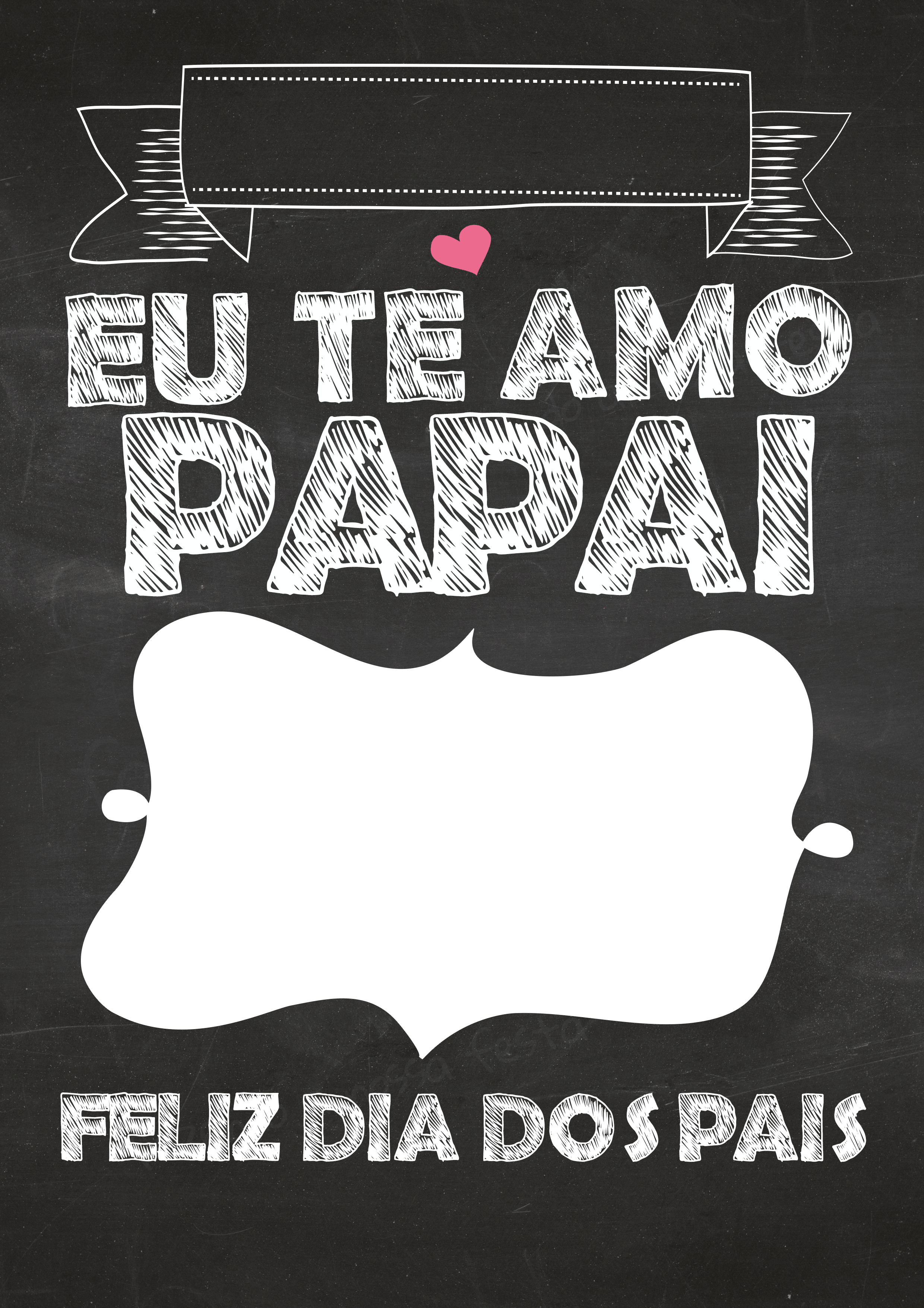 Quadrinho Chalkboard Lousa Dia Dos Pais Eu Te Amo - Chalkboard Dia Dos Pais Png PNG with transparent background