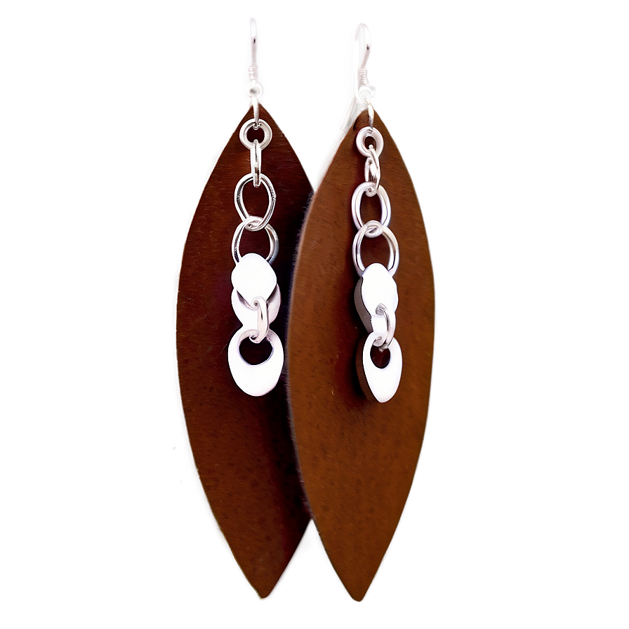 Faux Leather Earring Png 43