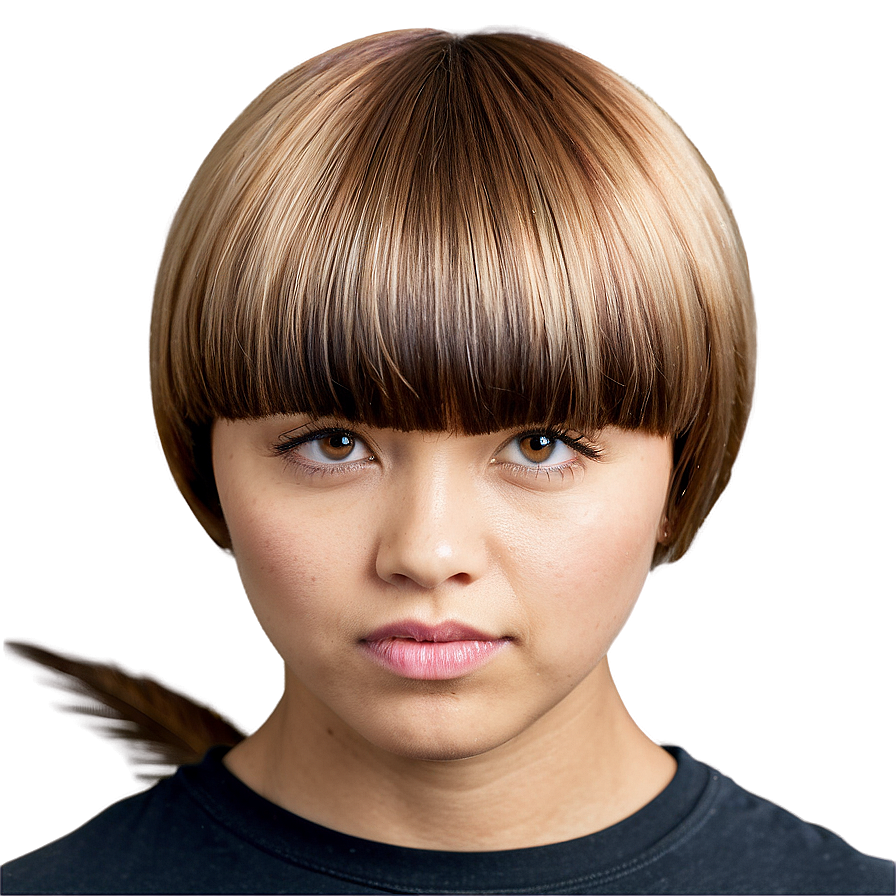 Feathered Bowl Haircut Design Png Eaf