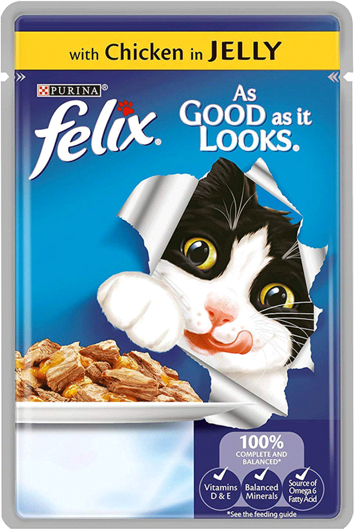 Felix Cat Food Chickenin Jelly Packaging