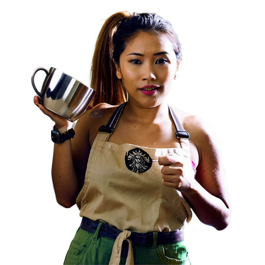 Female Barista Action Png 10