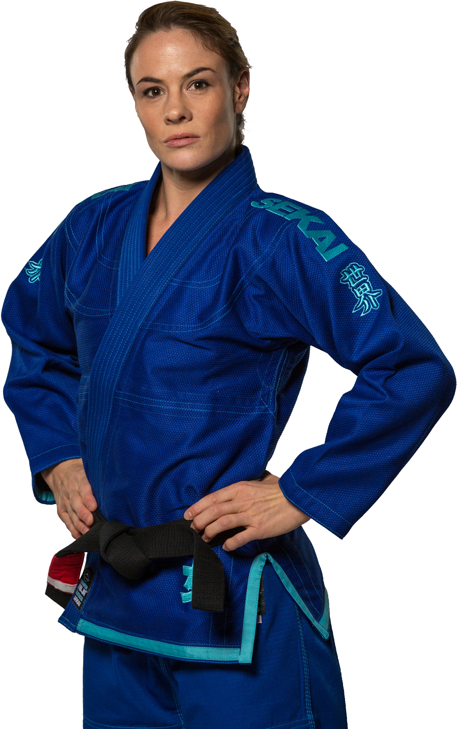 Female Jiu Jitsu Practitionerin Blue Gi