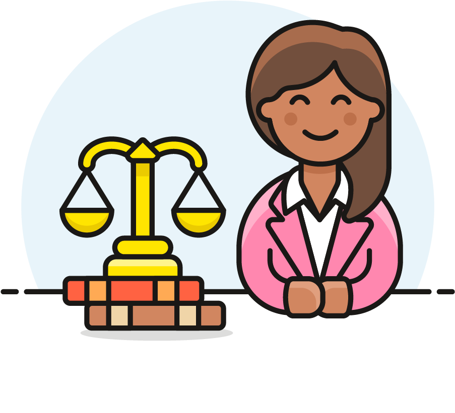 Female Lawyer With Scales Of Justice