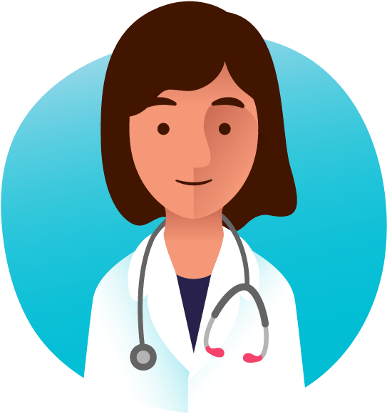 Female Physician Cartoon Portrait