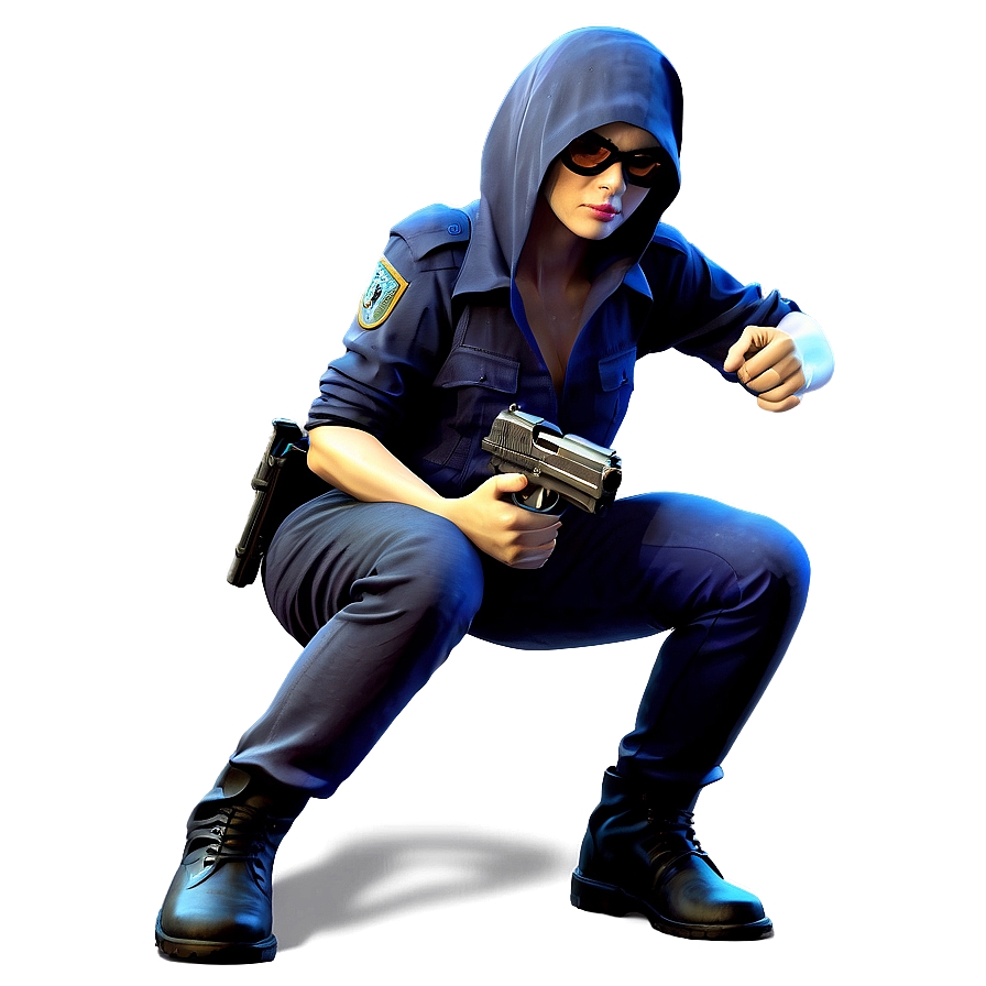 Female Robber Character Png Pon