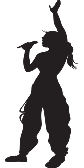 Female Singer Silhouette PNG image with a transparent background, free high-resolution download