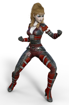 Female Warrior Pose_ Animated Character