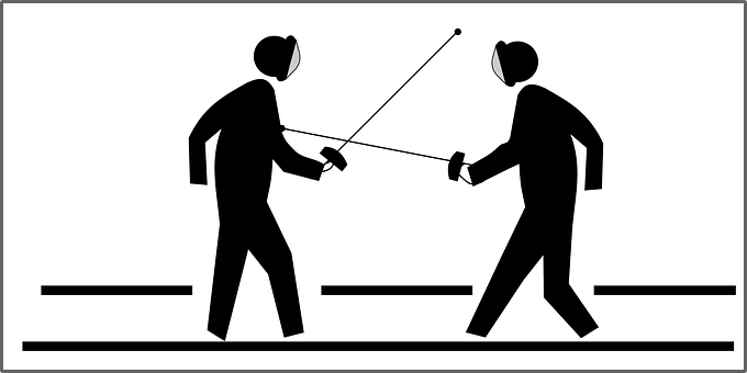 Fencing Duel Silhouette PNG image with a transparent background, free high-resolution download
