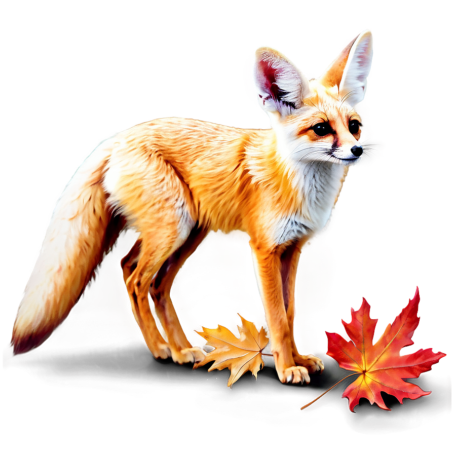 Fennec Fox With Autumn Leaves Png 86