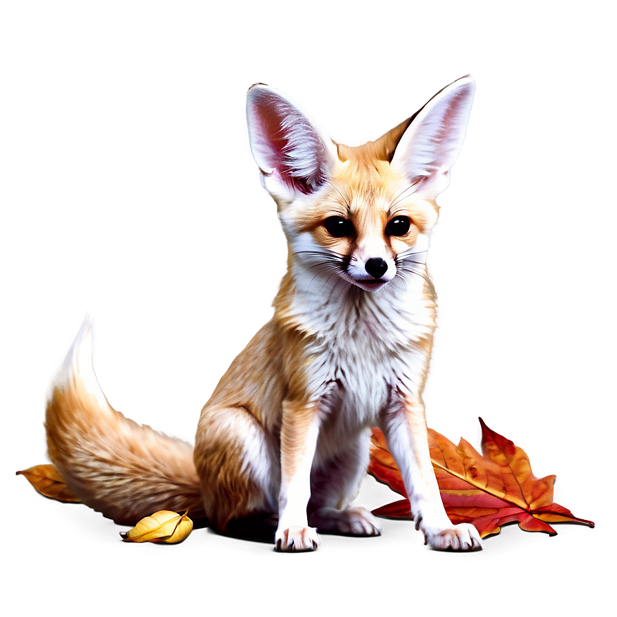 Fennec Fox With Autumn Leaves Png Fun4