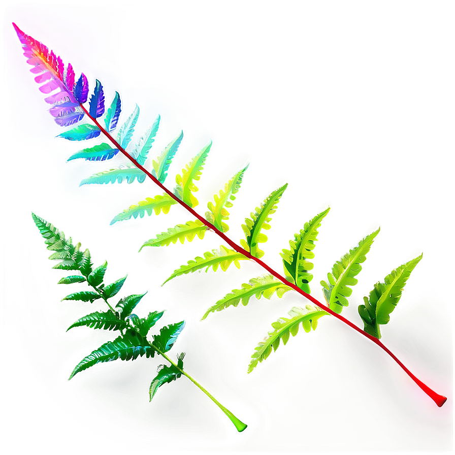 Fern Leaf In Vibrant Colors Png Vsy