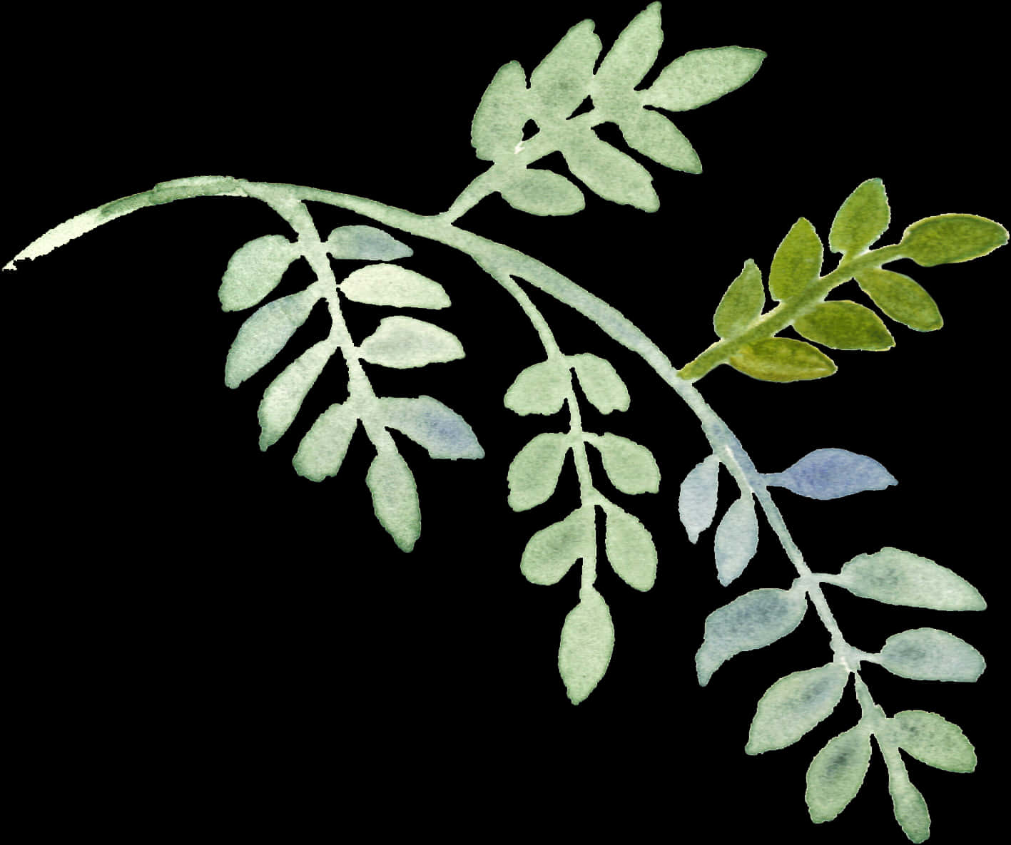 Fern Leaf Watercolor Artwork