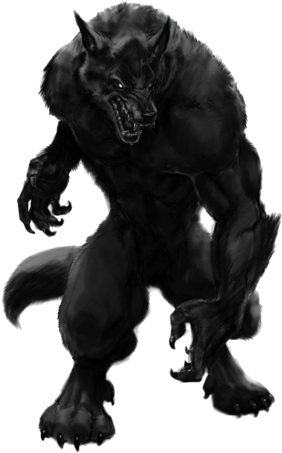 Ferocious Black Werewolf Art