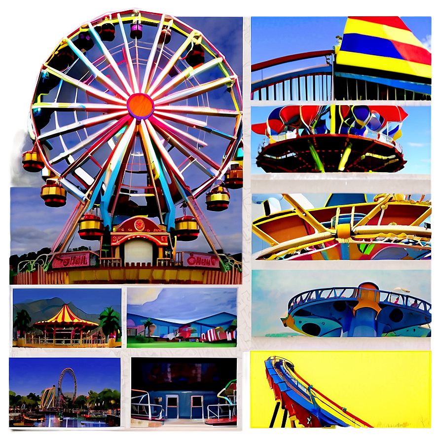 Ferris Wheel In Amusement Park Png 90