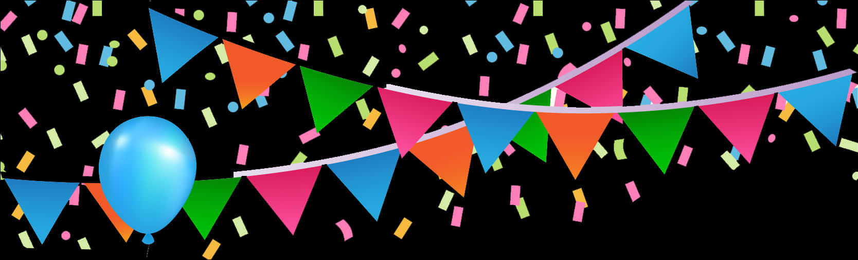 Festive Birthday Bannerand Confetti