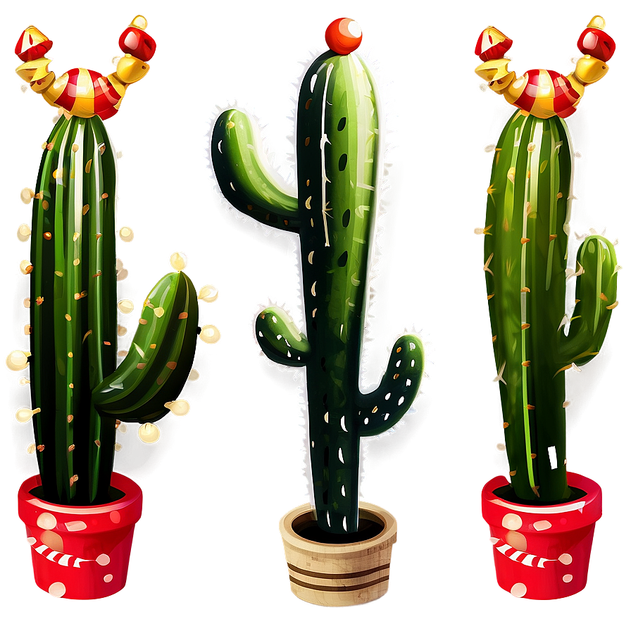 Festive Cactus Decoration Png 85