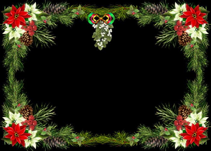 Festive Christmas Border Design PNG image with a transparent background, free high-resolution download