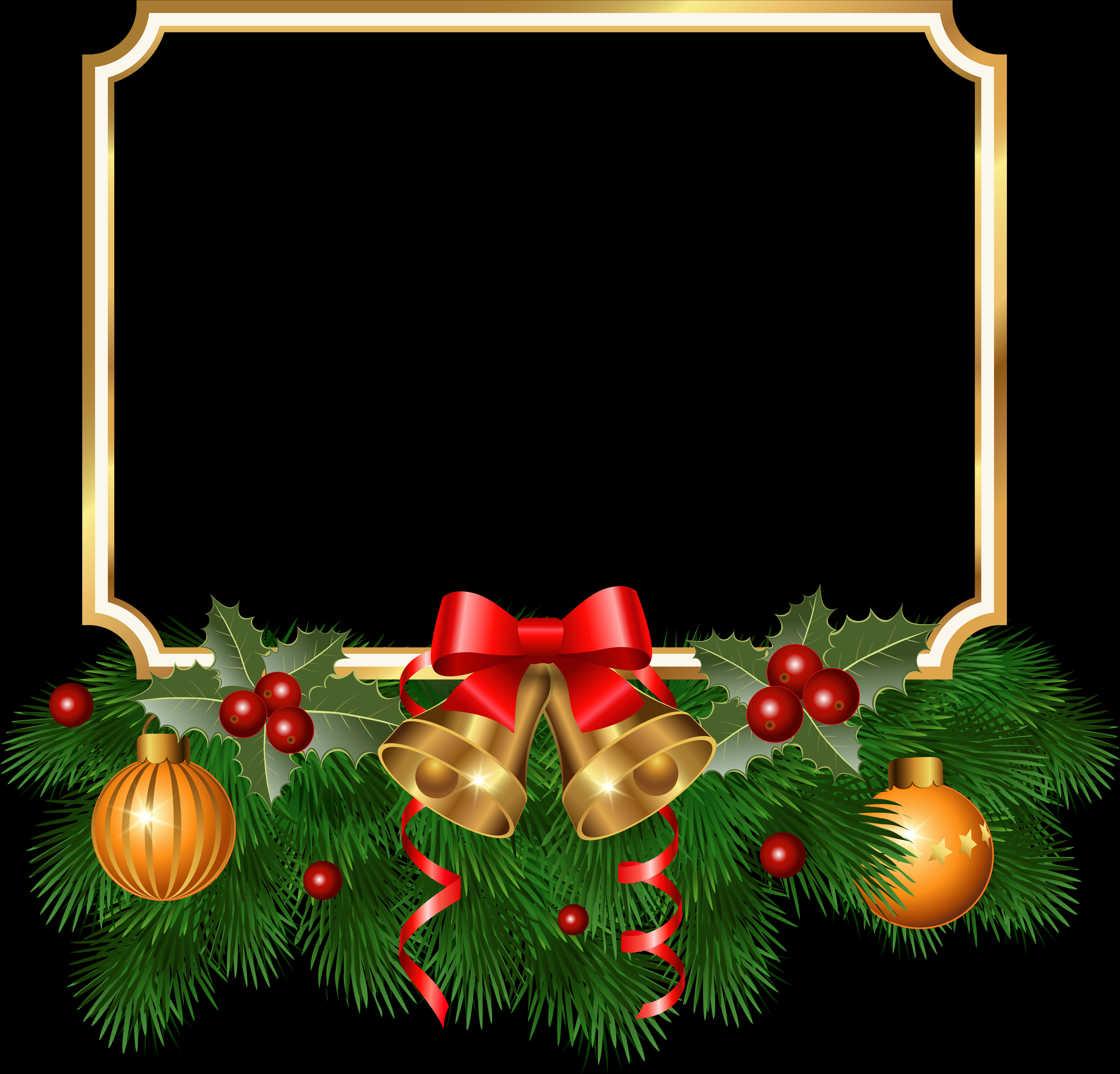 Festive Christmas Border Design PNG image with a transparent background, free high-resolution download