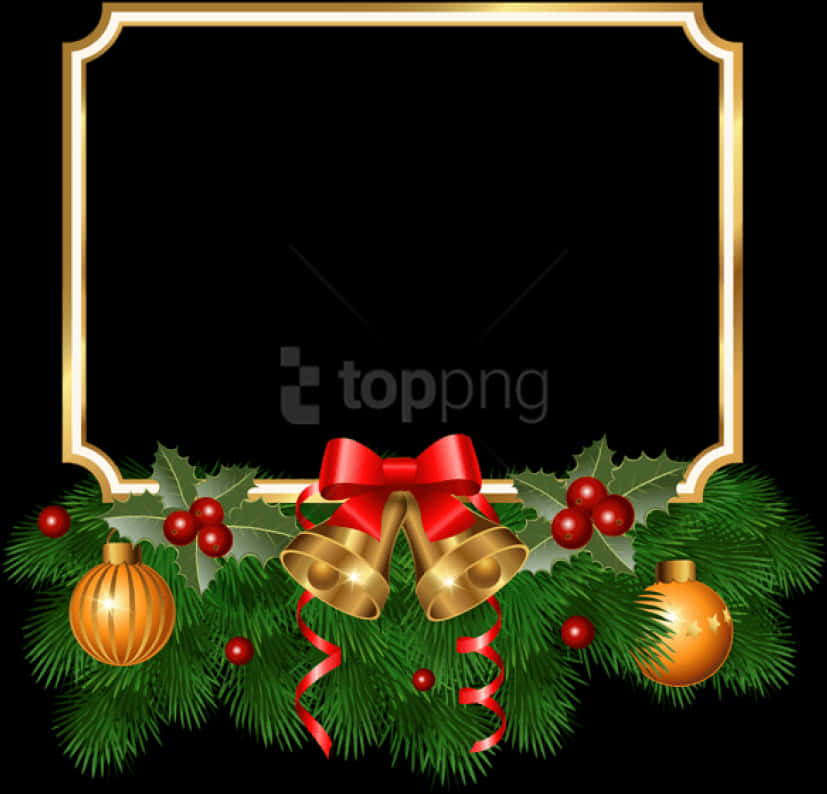 Festive Christmas Border Design PNG image with a transparent background, free high-resolution download