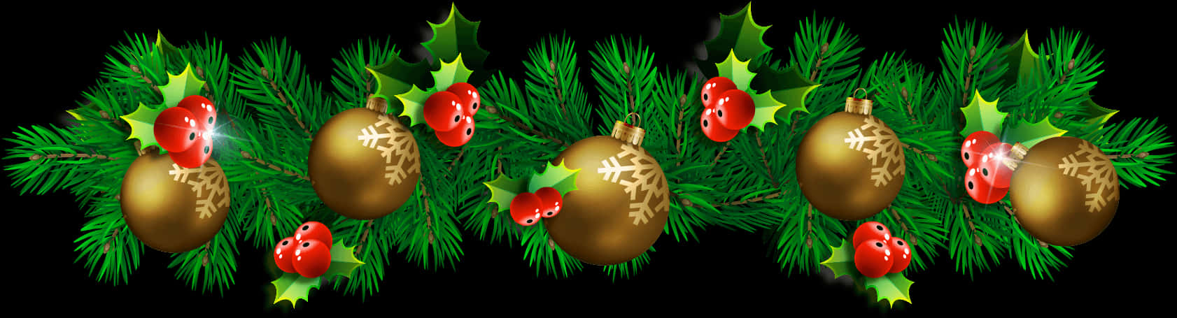 Festive Christmas Border Design PNG image with a transparent background, free high-resolution download