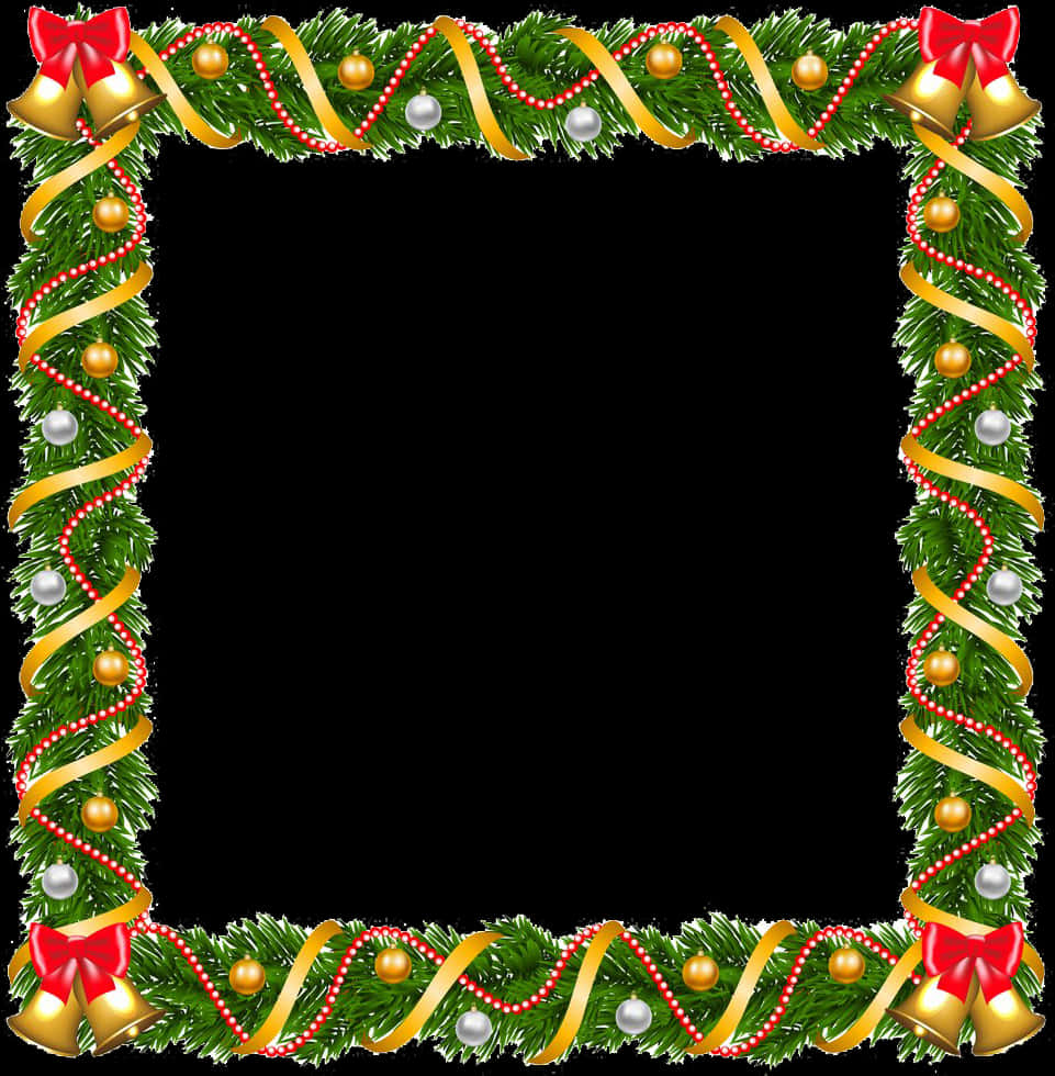 Festive Christmas Frame Border PNG image with a transparent background, free high-resolution download