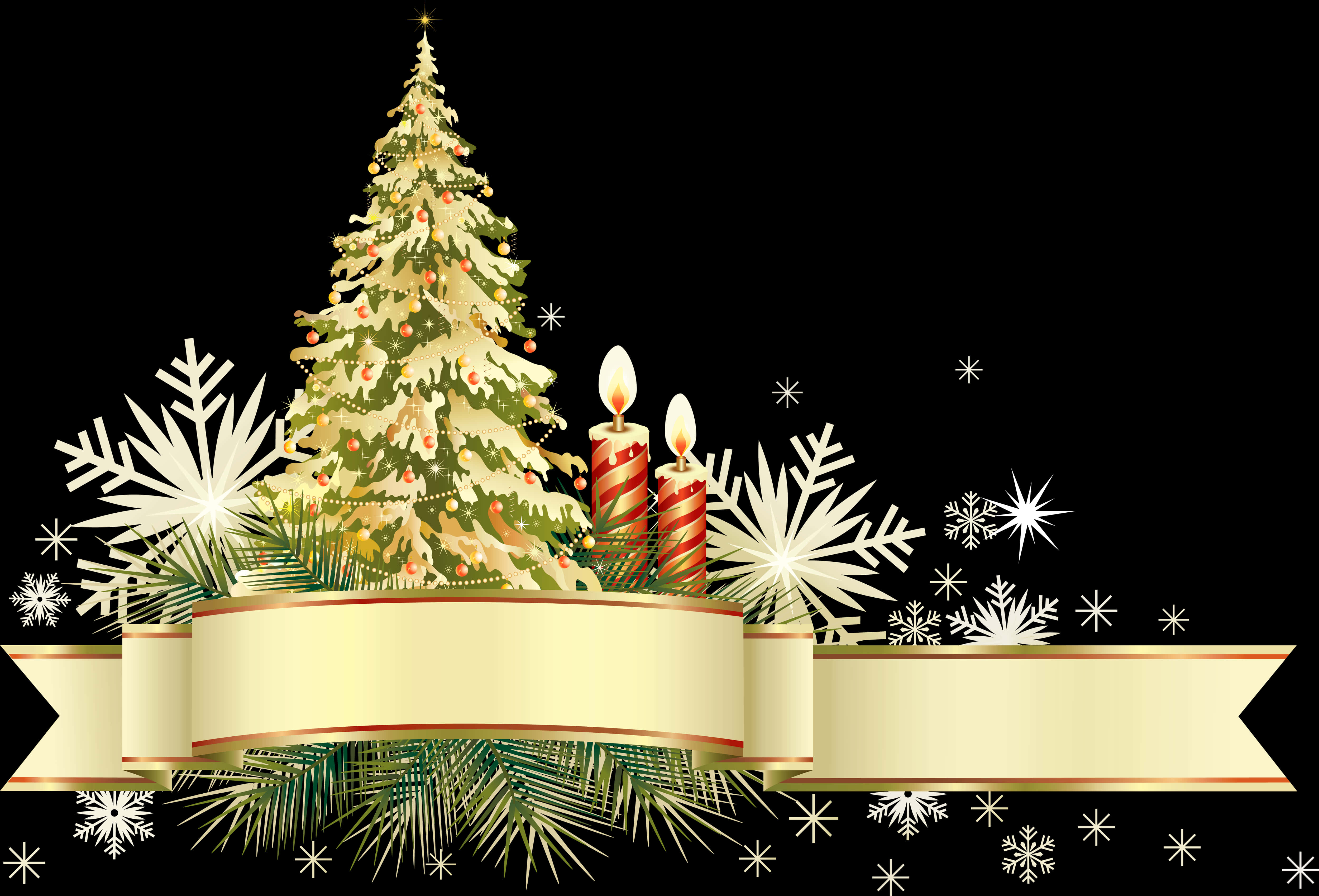 Festive Christmas Treeand Candles