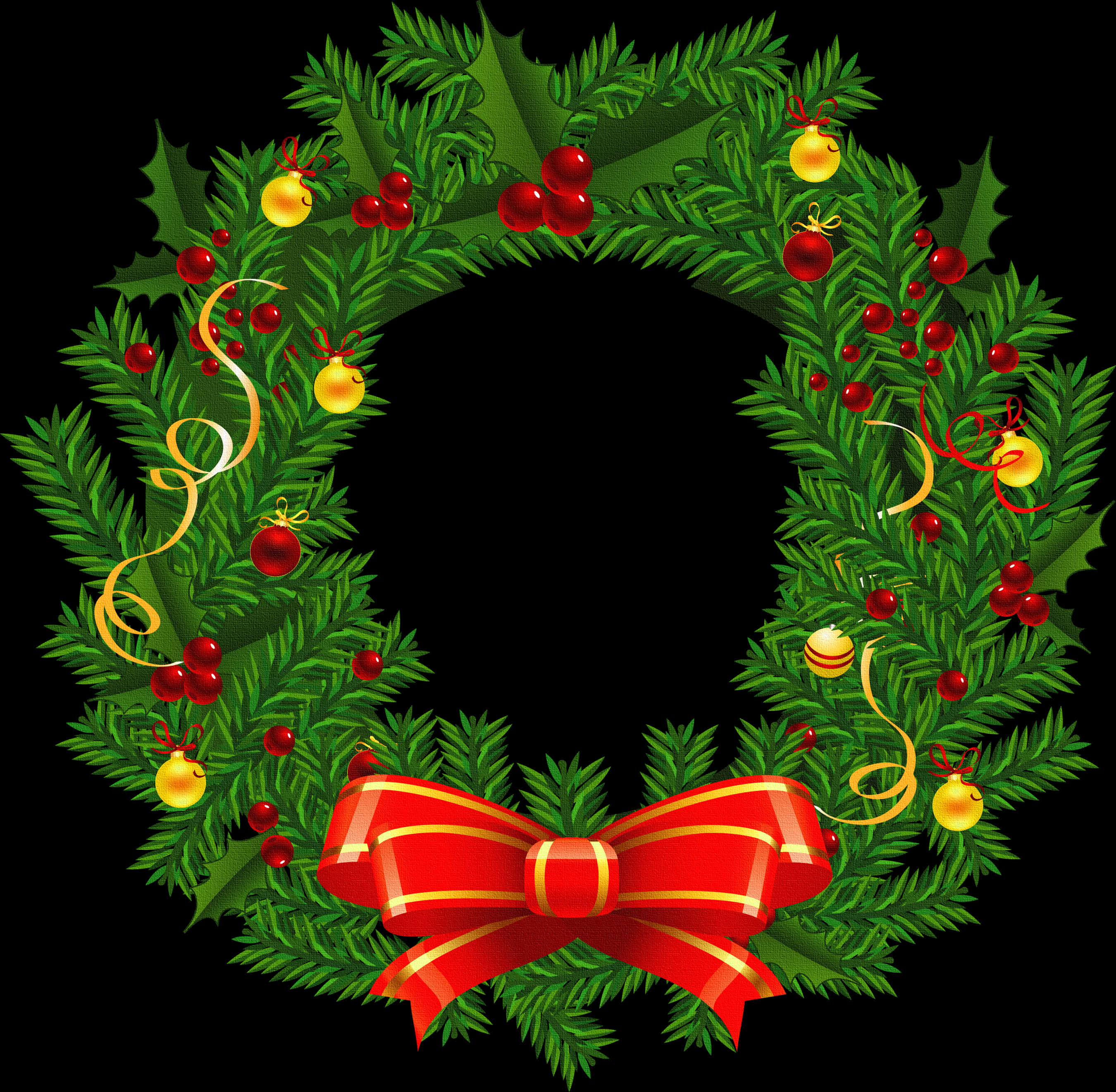 Festive Christmas Wreathwith Red Bow