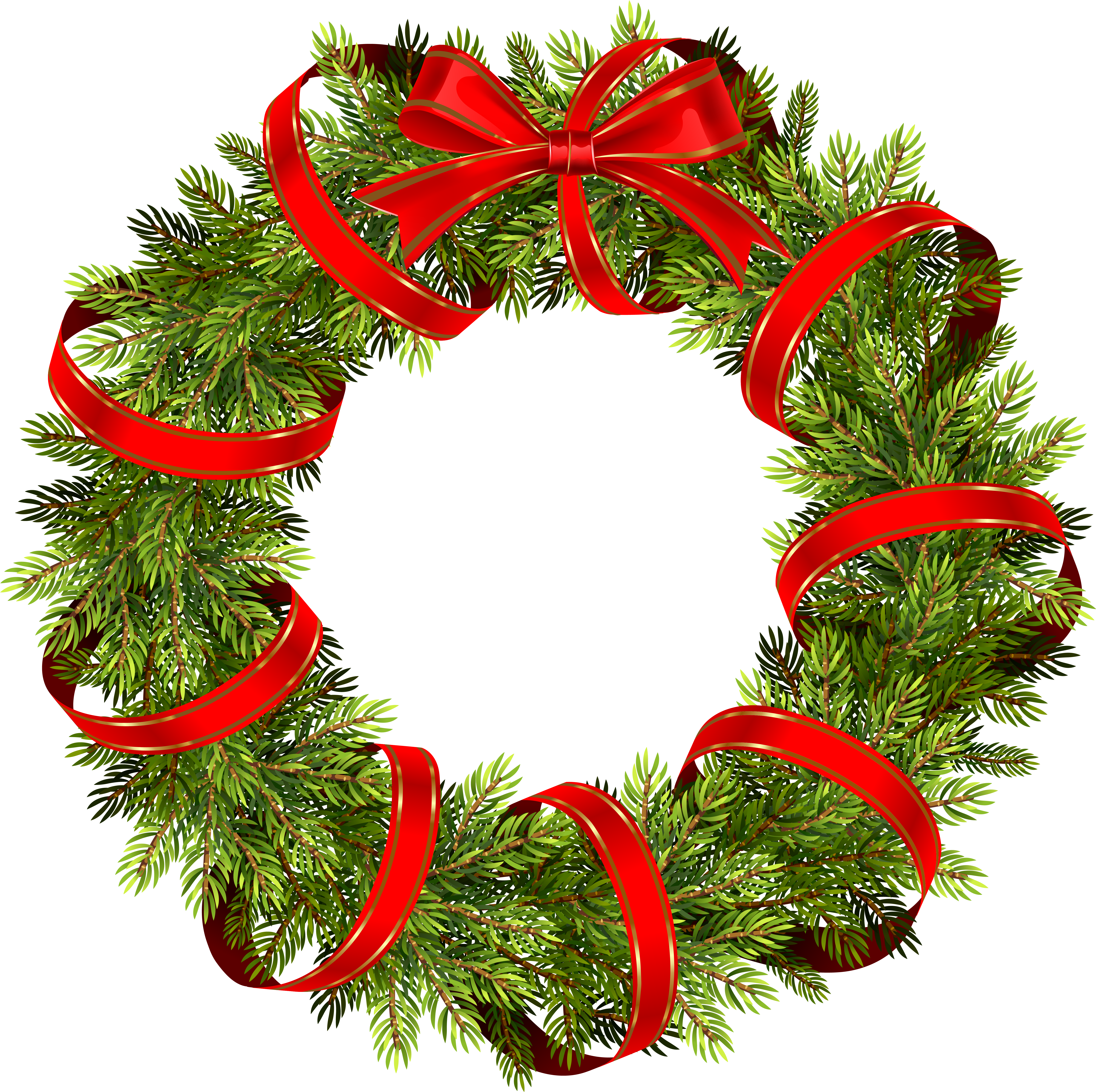 Festive Christmas Wreathwith Red Ribbon