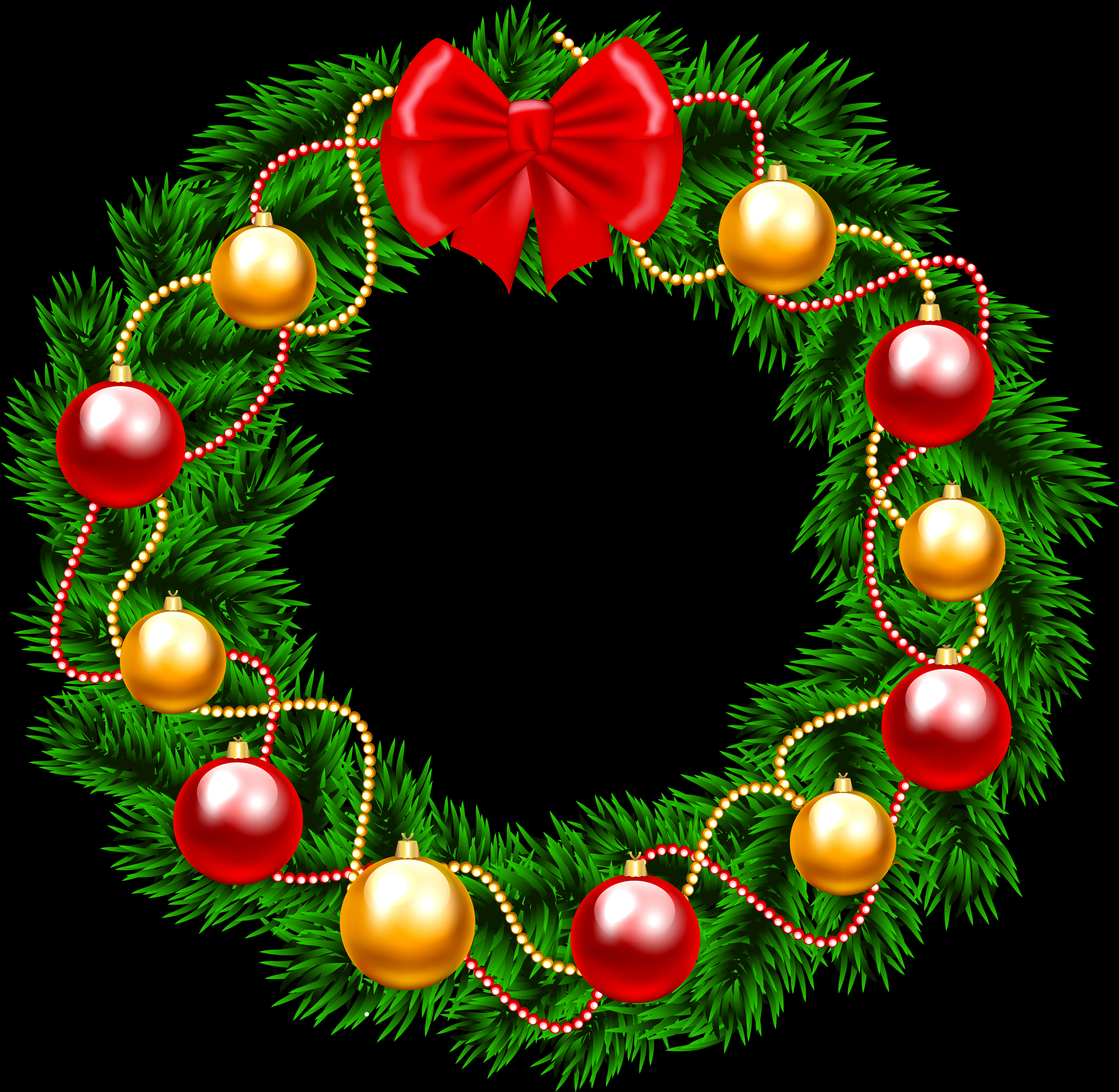 Festive Christmas Wreathwith Redand Gold Ornaments