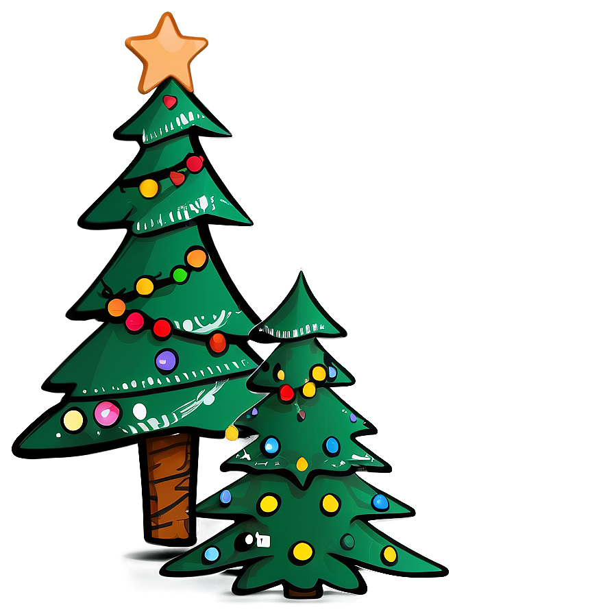 Festive Cute Christmas Tree Design Png 23