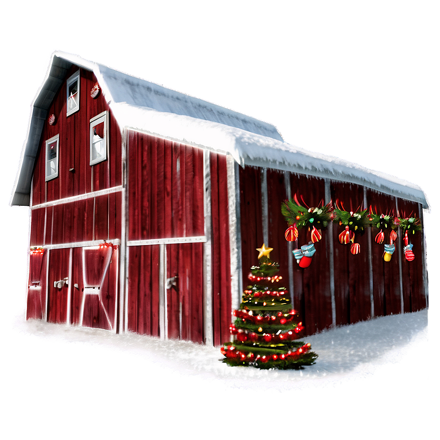 Festive Decorated Barn Png 06122024