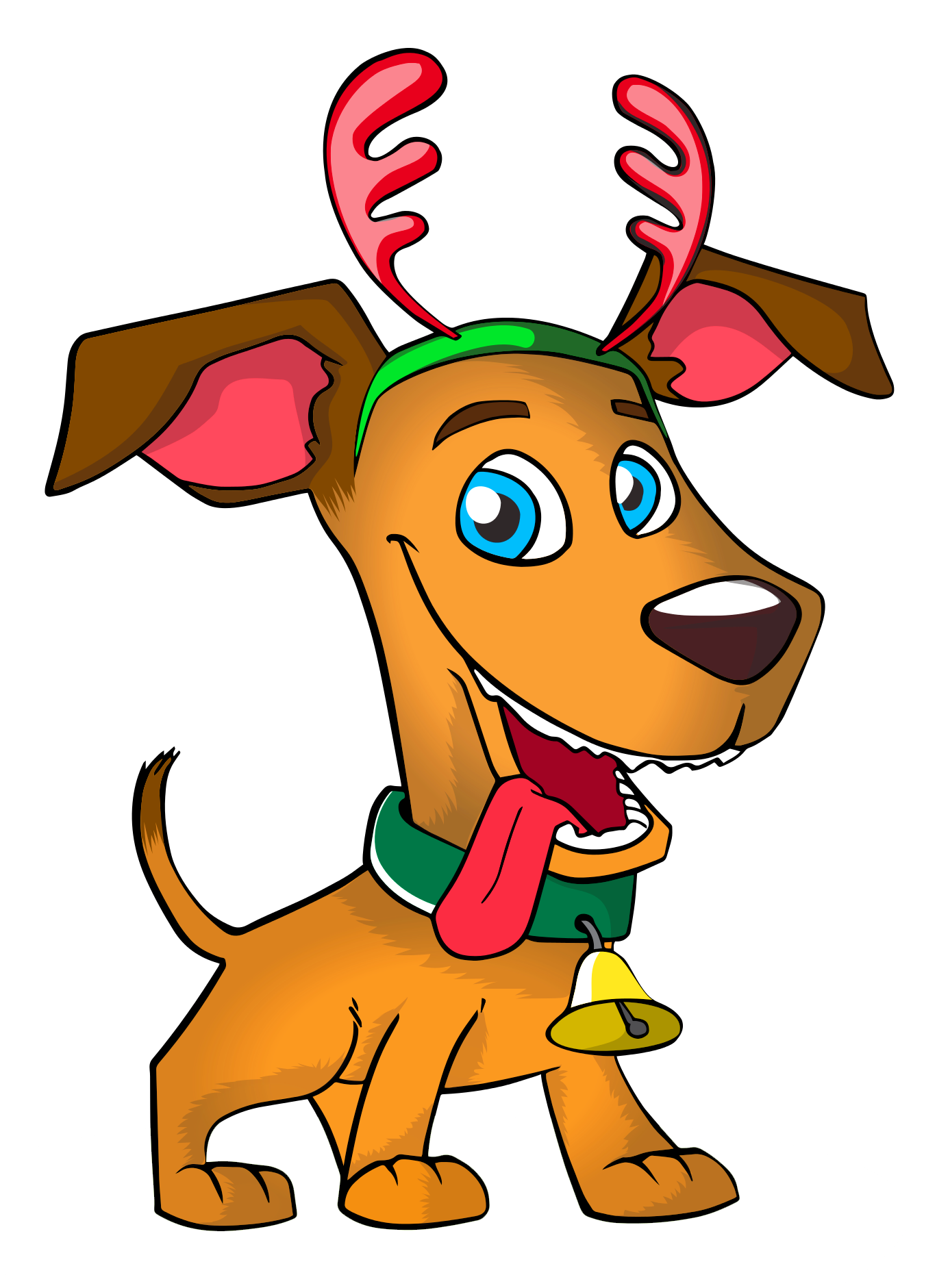 Festive Dog Cartoon Reindeer Antlers