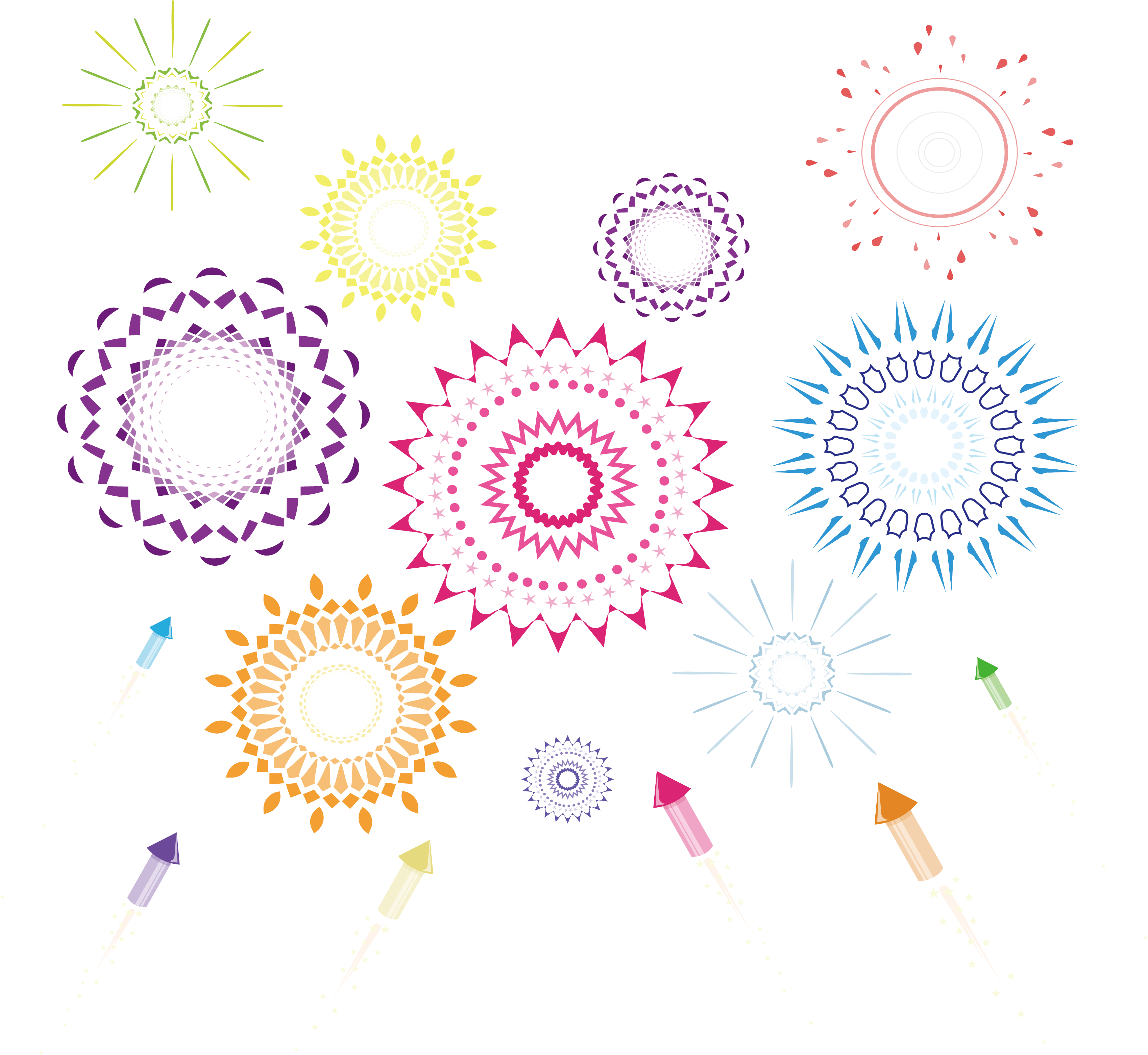 Festive Fireworks Illustration