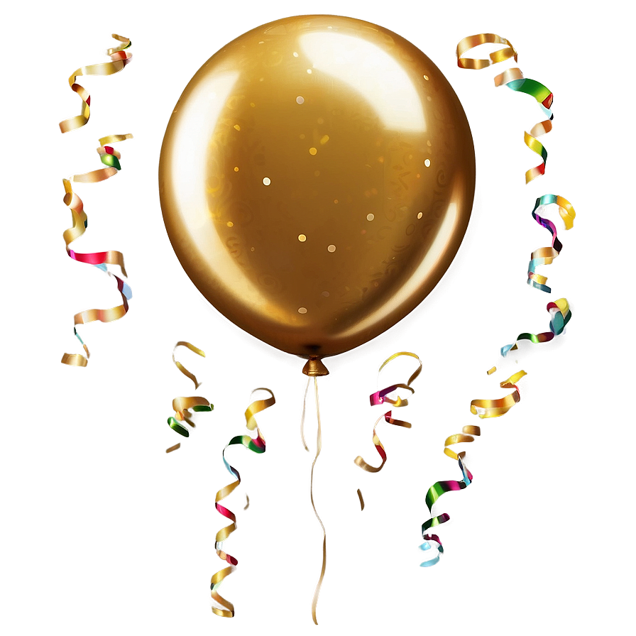 Festive Gold Balloon Png 85