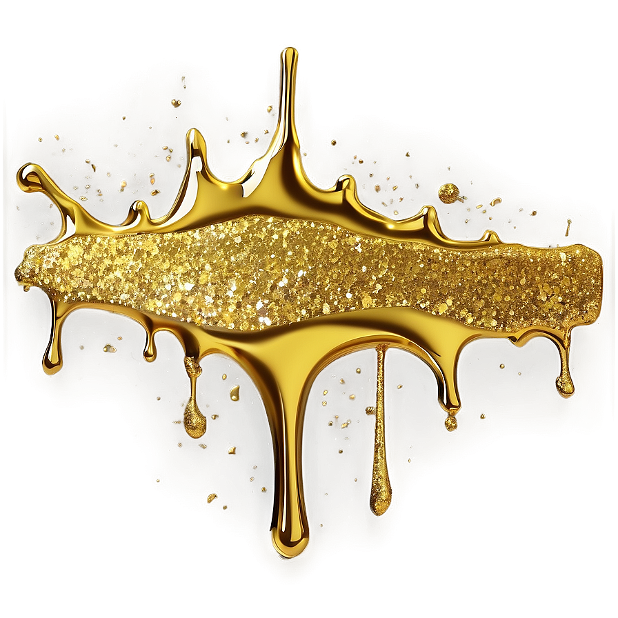 Festive Gold Glitter Drip Png Atx