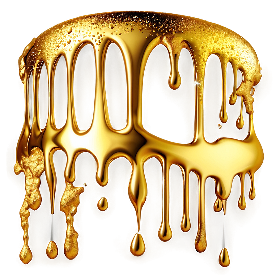 Festive Gold Glitter Drip Png Tar