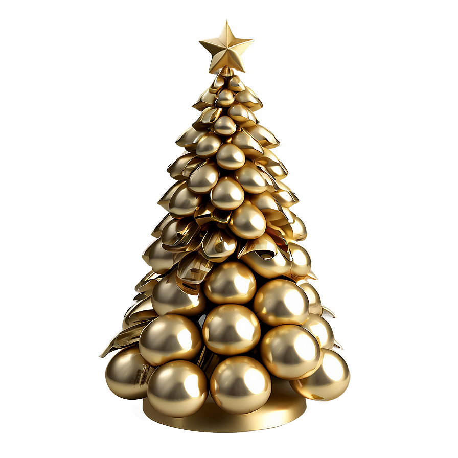 Festive Gold Tabletop Christmas Tree Png Qda